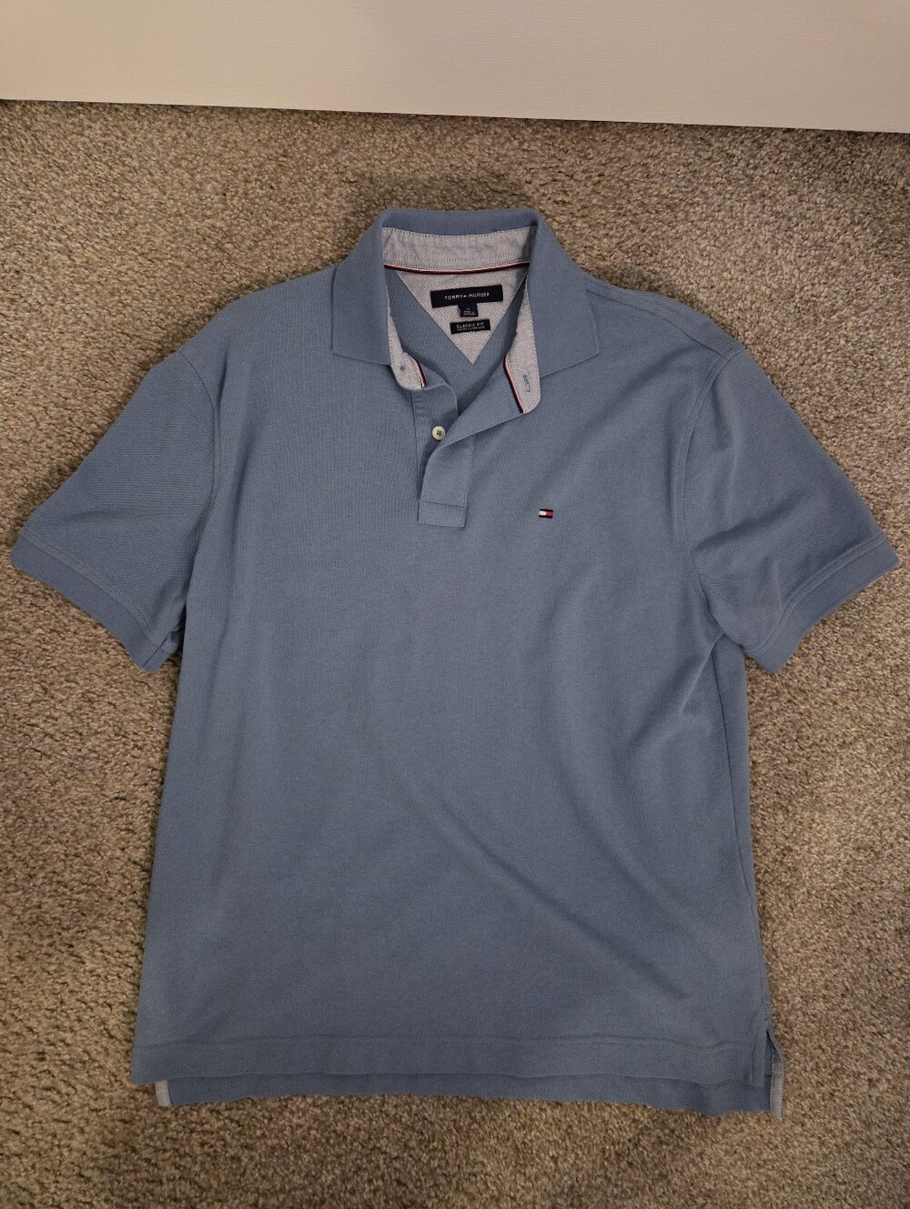 Tommy Hilfiger Vintage 90s Classic Fit Blue Polo Shirt Men's Size M
